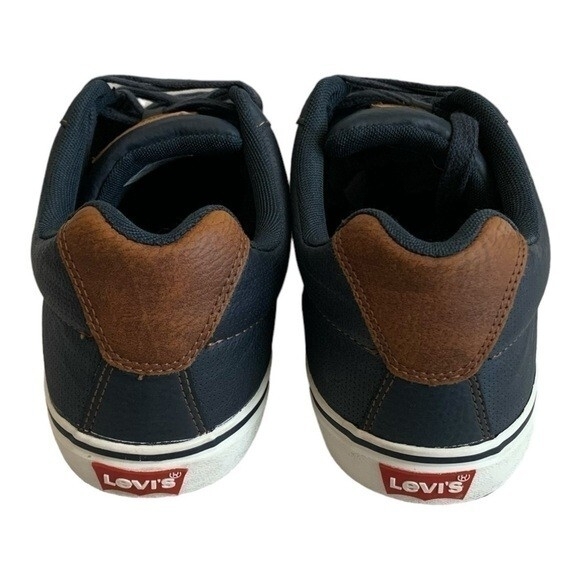 Levi’s Turner Men’s Sneakers Navy Blue Brown Lace-Up Athletic Shoes Size 12
